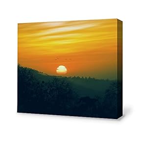 Canvas Wall Art for Living Room,Bedroom Home Artwork Paintings Secret Paradise Under The Sunset Ready to Hang - 12x12 inches