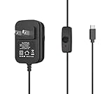 NorthPada Raspberry Pi 3 Model B B+ A+ Plus Power Supply Charger AC Adapter 5V 3A PSU Micro USB 5 Feet with Power On/Off Switch (1 X Power Supply)