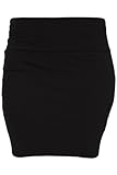 KMystic Basic Mini Skirt with Wide Waist Band (Large, Black)