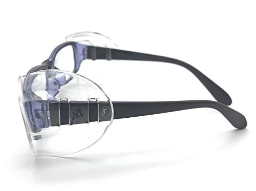 VintageBee 2 Pairs Safety Eye Glasses Side Shields Slip On Clear Side Shield Fits Small to Medium Eyeglasses - Thumbnail 2