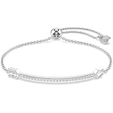 Swarovski Idyllia bracelet, Mixed cuts, Arrow, White, Rhodium plated