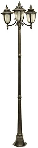 85" Tall Hannah 3 Head Solar Lamp Post and Planter Bronze