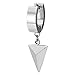 Dangling Triangle Pyramid Huggie Hinged Earrings for Men Women, Stainless Steel, 2pcs