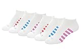 PEDS Women's Coolmax White Low Cut Sock With Massaging Bar Cushion, 5-10 (6 Pairs)