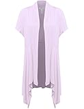FPT Womens Short Sleeve Lightweight Asymmetrical Hem Open Cardigan (S-3XL)