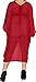 LA LEELA Women's Kimono Holiday Solid Casual One Size Red Solid