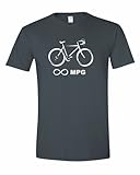 Men's Bicycle Infinity Miles Per Gallon MPG Unlimited Bike Cyclist T-Shirt-Charcoal-Large