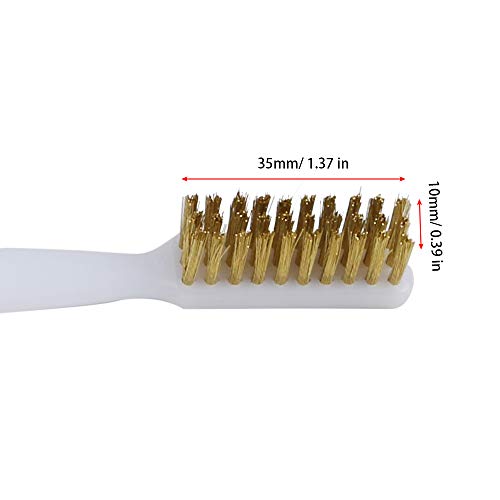 BCZAMD 3D Printer Nozzle Cleaning Copper Wire Toothbrush Tool Copper Brush Handle Hot Bed Cleaning Toothbrush (2Pcs)