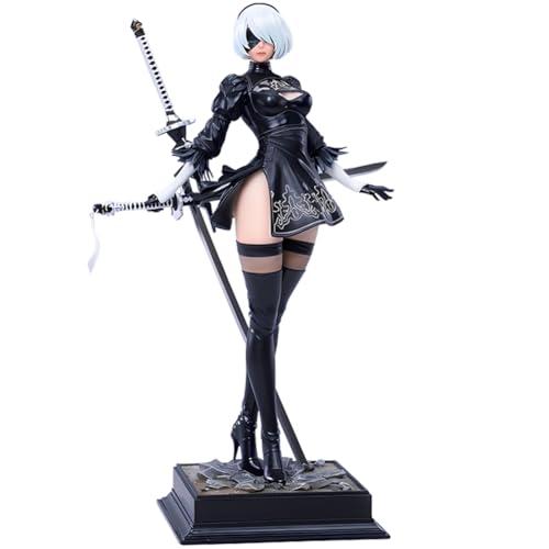 MABAIUDE 2B Figure 2B Statue - 28cm 2Byorha Figure Model Heads and Accessories Replaceable, 1/6 Scale Desktop Decoration Collectible Figurine Gifts for Fans