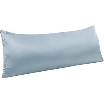 NTBAY Body Pillow Cover, Satin Body Pillowcases with Zipper Closure, Silky Soft and Luxury, for Adults Pregnant, Silver Grey 20