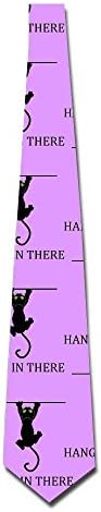 HANG IN THERE Cat Men's Classic Printed Tie Necktie Slim Neck Ties