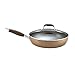 Anolon Advanced Hard-Anodized Nonstick 12-Inch Deep Frying Pan with Glass Lid / Nonstick Skillet, 12 Inch, Bronze