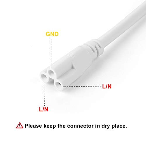 image for CNSUNWAY LIGHTING T5 T8 LED Tube Light Connector Cord, 1FT 0.3M, Doubl