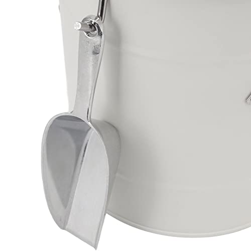 Greensen Double Wall Thermal Ice Bucket with Lid and Spoon for Champagne and Wine, Refrigerated Container, White, 19.5 x 20.5 x 16 cm