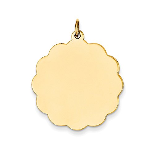 14k .027 Gauge Engravable Scalloped Disc Charm