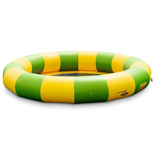Goplus Inflatable Water Bouncer Portable Jump Water Trampoline Bounce Swim Platform for Water