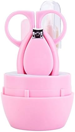 Baby Nail Clipper, Newborn Grooming Kit Infant Baby Manicure Set 4 IN 1 - Nail Clipper + Scissors + Tweezers + Nail file, Toes Fingernails Care Trim Pink