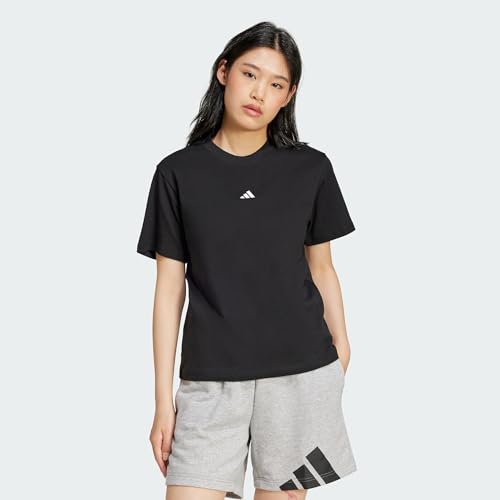 Donna Essentials Small Logo Cotton Shirt, Black/White, M