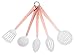 COOK with COLOR 5 Piece Nylon Cooking Utensil Set on a Ring with Rose Gold Copper Handles - White