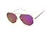 SojoS Fashion Metal Frame Flat Mirrored Lens Sunglasses SJ1004 With Gold Frame/Purple Lens