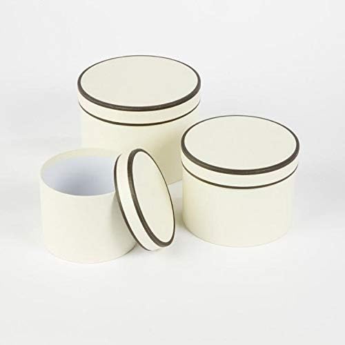 Juego de 3 cajas de sombrero de flores con forro redondo Couture crema: Amazon.es: Hogar