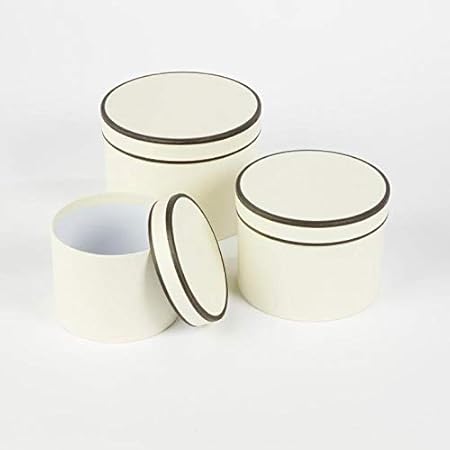 Juego de 3 cajas de sombrero de flores con forro redondo Couture crema: Amazon.es: Hogar