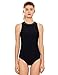 SYROKAN Women's Printed High Neck Maillot Athletic Training One Piece Swimsuit
