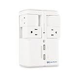 Cable Matters 4-Rotating Outlet Wall Mount Surge Protector with 3.4A Dual USB Charging