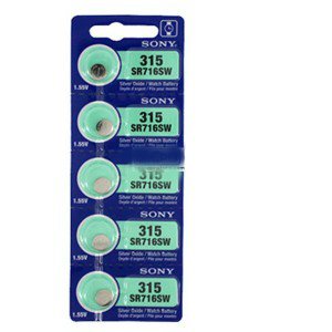 Sony Silver Oxide 1.55V Batteries Size SR716SW (315) (Pack of 5)