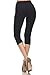 Leggings Depot Women's Popular Best Capri Cropped Butterknit Soft Printed Brush High Waist Quality Leggings Batch3 (Regular (Size 0-12), Black)