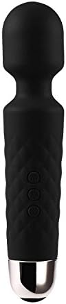 Lufore Cordless USB Rechargeable Waterproof Mini Personal Wand Massager Multi-Speed (Black)