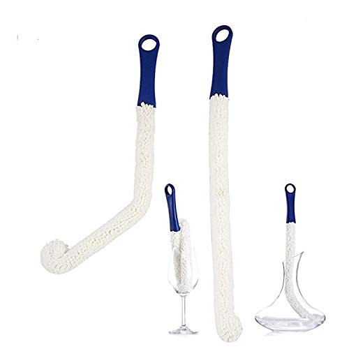Bendable Foam Tipped Washing Brush Scrubber for Bottle Decanter Stemware Pot Glassware Cleaning
