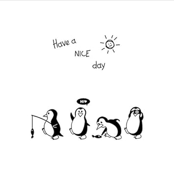 Tenga un buen día Etiqueta engomada linda del pingüino ...
