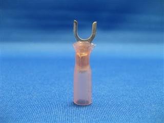 Red 22-18 Gauge #10 Stud Heat Shrink Spade Connectors 100 pieces.
