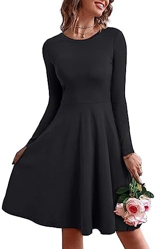 sachin and babi light blue dress VETIOR Long Sleeve Dress for Women Casual Autumn Swing Midi Dresses for  Women Dress, Black, M price in UAE | Amazon UAE