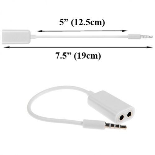 ANRANK AK1235ASW White 3.5mm Audio Y Splitter Cable Cord Plug Speaker Headphones for Smartphones iPhones iPads iPods Tablets MP3 players Laptops - Thumbnail 4