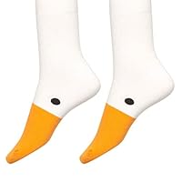 TY-LOPIU Womens Funny Goose Game Crew Duck Pattern Socks, Untitled Animal Novely Puppets Cotton Hosiery