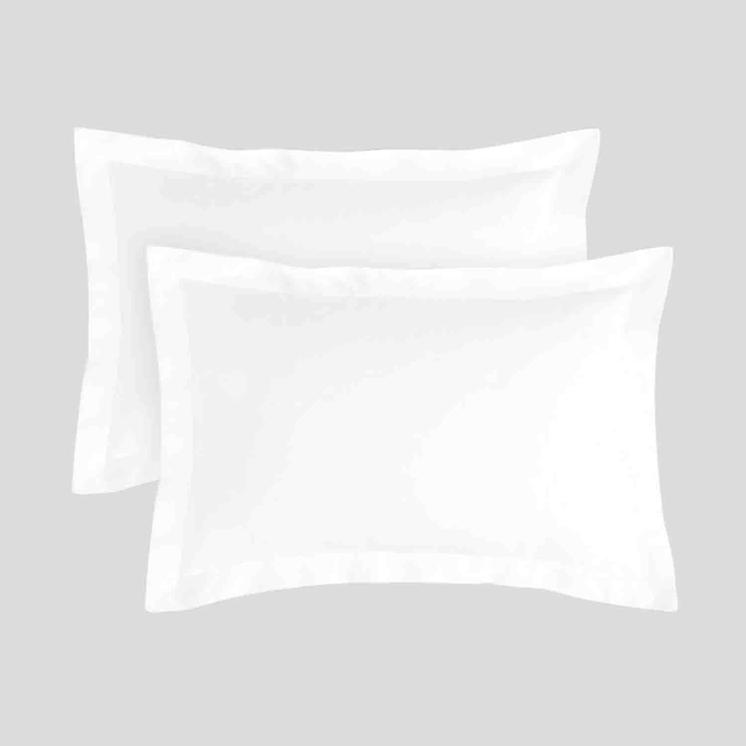 200 Thread Count Premium Oxford Pillow Cases 2 Pack- 50 x 75 Envelope Closure Egyptian Cotton Pillow Cases- White