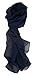 Love Lakeside Modern Chiffon Solid Color Silk Blend Oblong Scarf Navy Blue