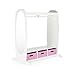 Guidecraft Dress Up Storage - White: Dramatic Play Costume Rack with Mirror and Tray for Toddlers - Kids Armoire, Dresser with Fabric Storage Bins