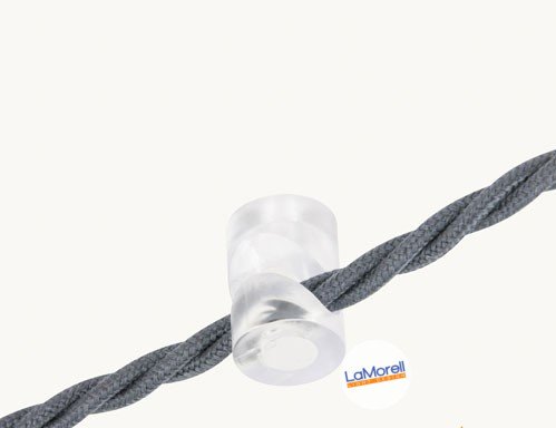 Wall and ceiling pins - V - black, white, transparent for textile cables. 5 pieces. Made in Italy (transparent 10 pieces).