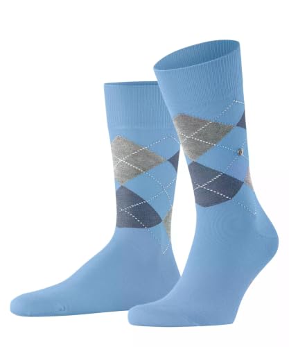 Burlington man king socks organic sustainable breathable cotton thin reinforced flat seam soft toe no pressure argyle pattern 1 pair