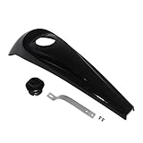 Senkauto Black Smooth Dash Oil Fuel Console & Gas Tank Cap Cover For Harley Touring FLHT FLHX 2008-2018 (Black w/Gas Cap)