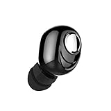 Bluetooth Earpiece, V5.0 Mini Wireless Earbud Earphone Single in-Ear Headphone with Microphone Smallest Invisible Car Headset Compatible with iPhone Samsung Galaxy LG HTC Android Cell Phones (Black)