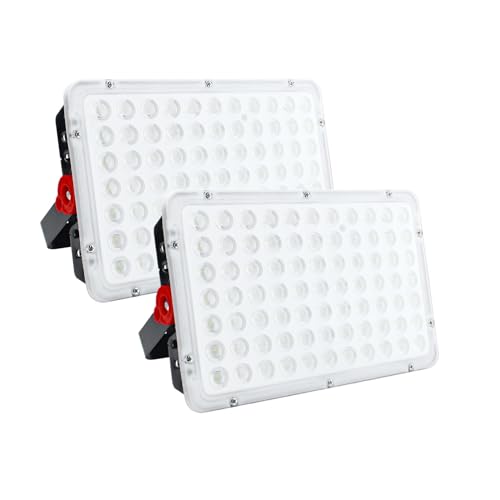 CREATESTAR LED Flood Light Outdoor 200W 2 Pack, 20000LM LED Work Light 6500K cool white floodlight IP66 waterproof spotlights, Security Light for warehouse, garden, garage, sports field, yard