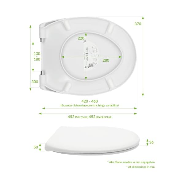 LUVETT WC Sitz Abnehmbar leichte Montage