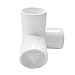 SELLERS360 3Way 1/2 in PVC Fittings Corner Cross Elbow 45 90 Degree for Greenhouse Shed Pipe, Tent Connection Tee, Furniture Build Grade SCH40 [Pack of 12]