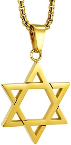 Apopo Six Point Star Necklace Hiphop Stainless Steel Pendant Jewelry