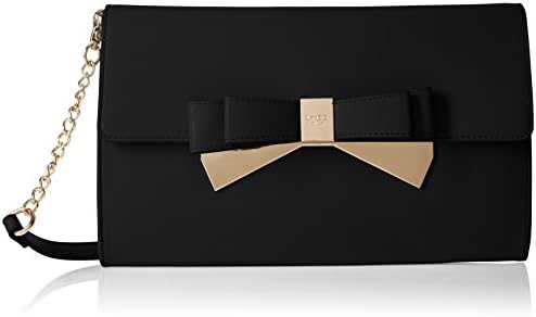 LYDC London Womens Metallic Double Bow Clutch