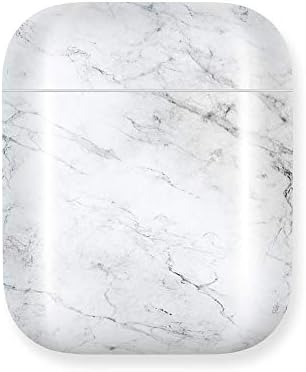Falandi for AirPods Case, White Marble Pattern Polished Hardshell PC Material Protective Case Cover Skin Accessories Compatible with Apple AirPods Charging Case AirPods 1 & AirPods 2, White Marble